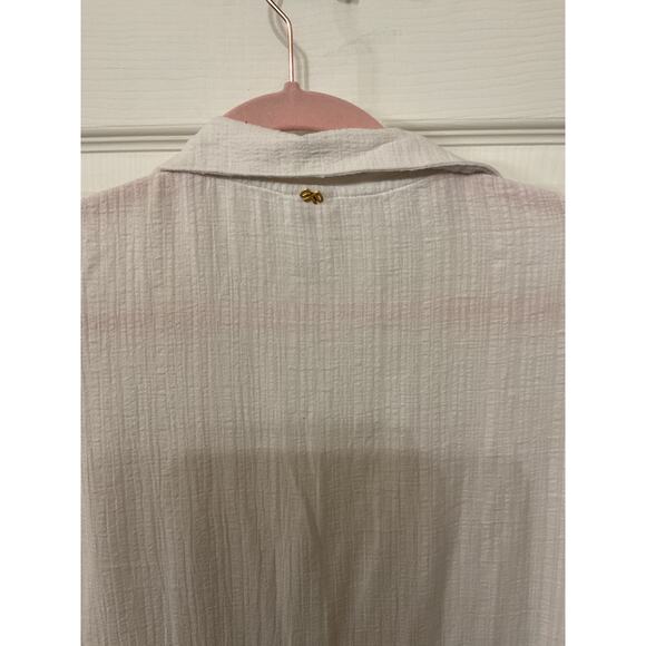 PQ White Gauze Swim Water Lily Tessa Deep V-Neck Tunic, XS/S - Picture 11 of 11